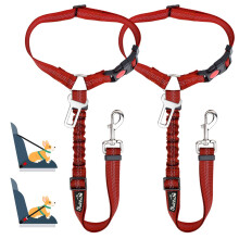 SlowTon 2 in 1 Dog Seatbelts for Cars UK, 2 Pack Pet Car Seat belt Hea