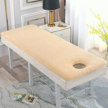 Soft Plush Spa Bed Mattress Topper with Face Hole, AntiSlip Massage Table Pad for Lash Bed, Camel