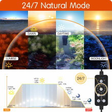 Hygger Submersible LED Light, Full Spectrum 24/7 Fish Tank Light with 9 Colors, Adjustable Timer Brightness for 20-43cm Planted and Freshwater Aquari