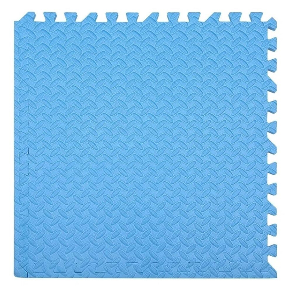 Foam Interlocking Floor Tiles 8Pcs Eva Soft Play Mat Nonslip Water Resistant For Playroom Gym Blue