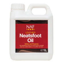 NAF Leather Neatsfoot Oil 1L – Traditional Leather Conditioner – Softens, Restores & Protects Tack – Ideal for Saddles, Bridles & Leatherwork