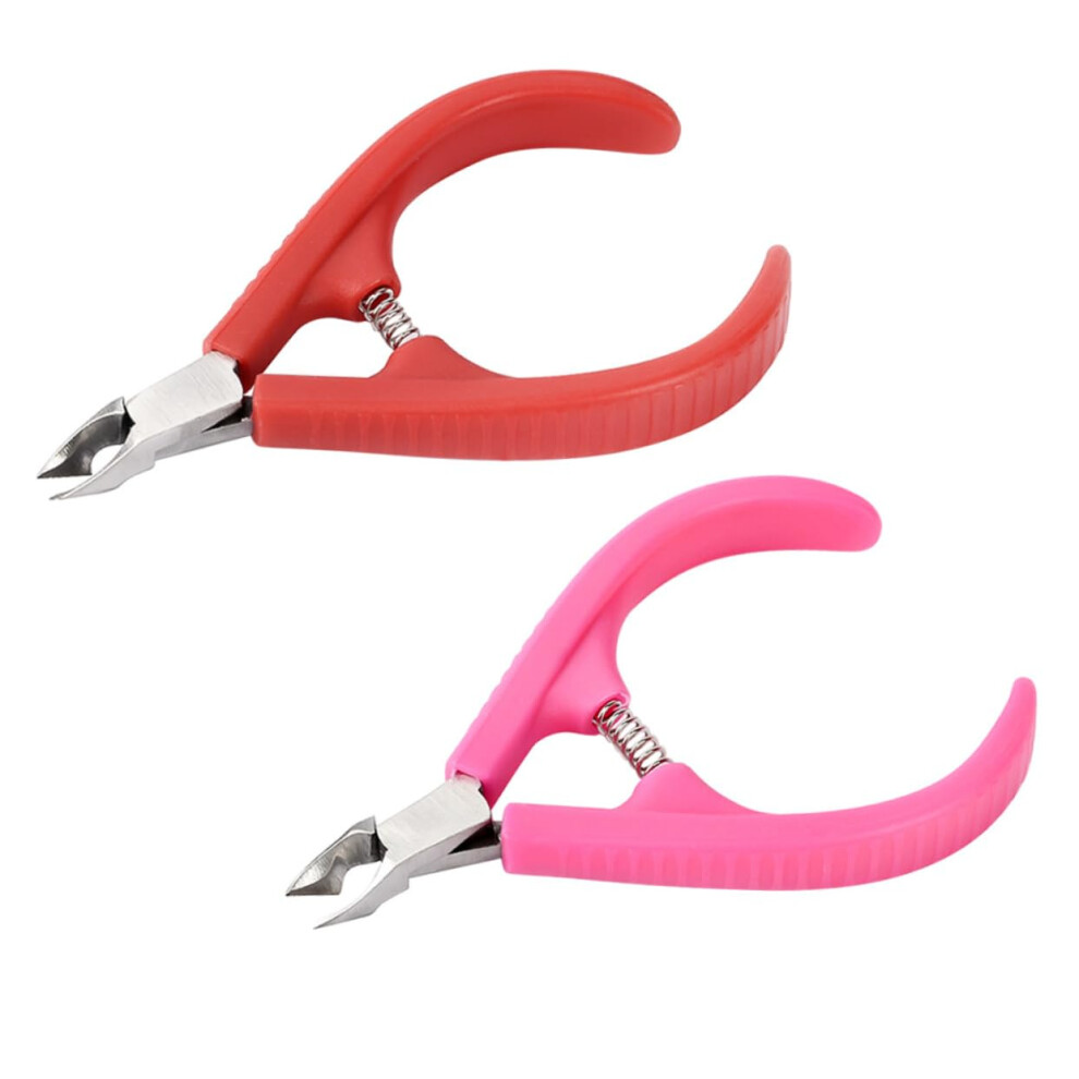 2pcs Cuticle Nipper and Ingrown Toenail Clipper with Ergonomic NonSlip Handle Stainless Steel