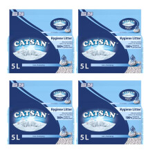 CATSAN Hygiene Cat Litter – 4 Pack of 5L Bags for Enhanced Odour Control, Quick Absorbency, and a Clean Litter Tray