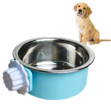 2-in-one dog water bowl cage, crate type water bowl, stainless steel pet hanging bowl, puppy crate water bowl water dispenser, used for cats and dogs