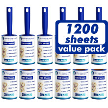 1200 Sheets Lint Roller with 6 Upgraded Handles (6 Rollers + 6 Refill)