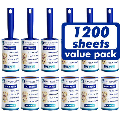 1200 Sheets Lint Roller with 6 Upgraded Handles (6 Rollers + 6 Refill)