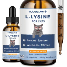 SANTKOL L-Lysine for Cats - Cat Immune Support - Lysine for Cats - 60ML Drops for Respiratory, Sneezing, Runny Nose, Eye Function - Roast Chicken Fla