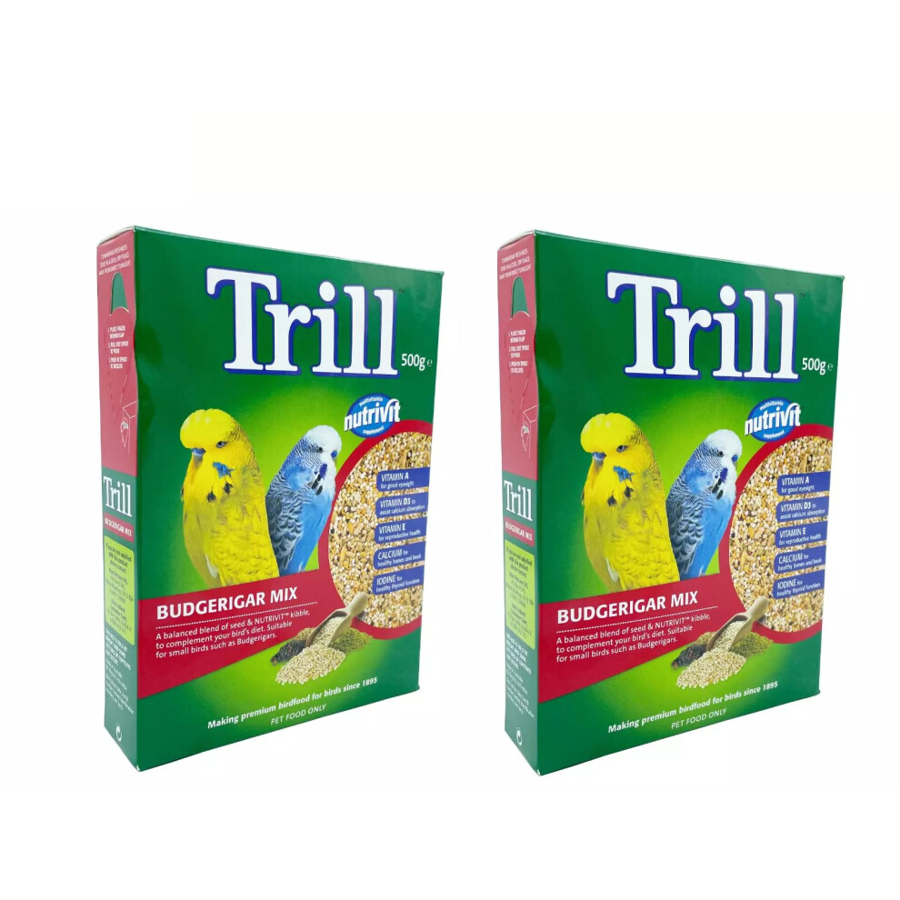 Wundapets 2 Pack Trill Nutrivit Complete Budgie Food Diet Vitamins Cal