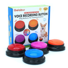 Gelabur Set of 4 Dog Buttons for Communication, Voice Recordable Buttons for Classroom, Dog Training Talking Buttons Starter Set, Pet Easy Speaking B