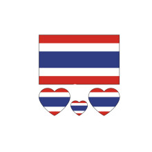 Thailand Flag Waterproof Temporary Tattoos Stickers, Realistic Longlasting Safe Ink, 10 Sheets 40Pcs