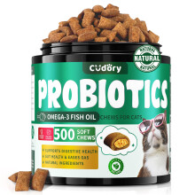 Cat Probiotics Tasty Chews for Digestive & Gut Support - Crunchy & Creamy Texture - Cat Gut Health, Constipation Relief, Healthy Stool, Natural Supple