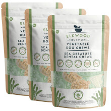 Elkwood 100% Natural Dog Dental Chew Treats (Medium, Sea Creature Shap