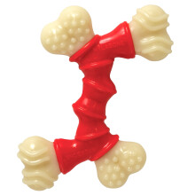 Nylabone Extreme Tough Dog Chew Toy, Double Bend Bone, Cleans Teeth, Bacon Flavour, Extra Small, for Dogs over 7 kg