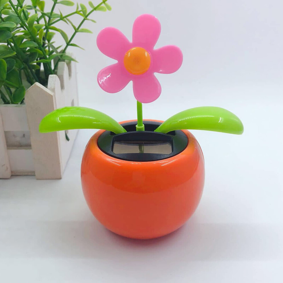 Solar Powered Dancing Flower Car Dashboard Ornament With Activated Motion, No Battery Needed Light 9113335743625