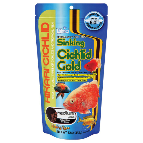 Hikari Hikari 12-Ounce Sinking Cichlid Gold Pellets for Pets, Medium