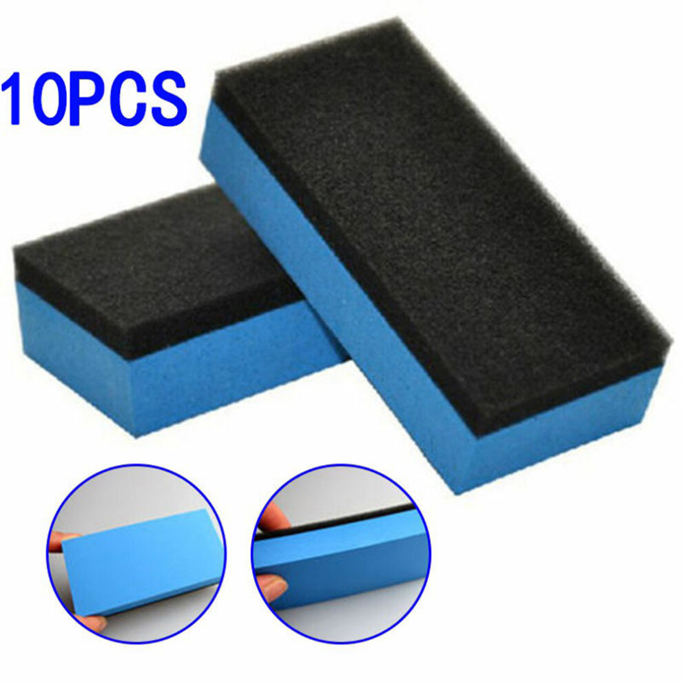 10Pcs Car Ceramic Coating Sponge Glass Nano Wax Applicator Pads Durable Blue/Black 4071390399711