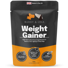 Buddy & Lola Dog Weight Gainer Supplement - Protein For Dogs, Helps Build Muscle, Aids Recovery, Great for Fussy Eaters, A Must Have For Rescue Dogs