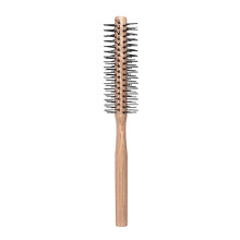 Round Hair Brush for Styling and Blow Drying, AntiFrizz Volume Boost, Wooden Handle, Thick Hair