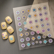 Nail Art Stickers 5D Embossed Flower Decals Retro Floral Design for Salon Results 6 Styles