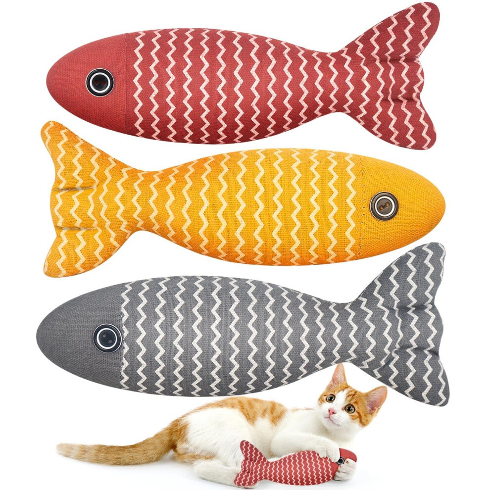 Aucenix Cat Catnip Toys Fish - Cat Nip Kicker Toy For Indoor Cats, Squ