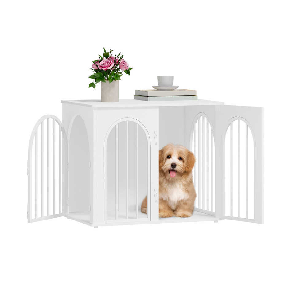 Hzuaneri Dog Crate Furniture, 68 Cm Wooden Dog Crate, Indoor Kennel For Small Dogs, End Side Table Animal Crates, Anti-Chew, Anti-Escape, Ar