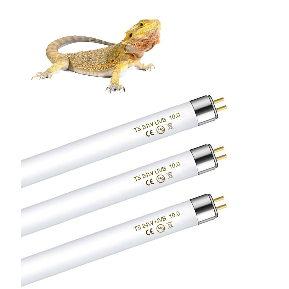 Moumoupurr 3 Pack T5 10.0 Uvb Reptile Bulb 24W 22 Inch, T5 24W F Light