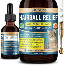 VICSOM Hairball Remedy for Cats Hairball Treatment, Hair Ball Relief f