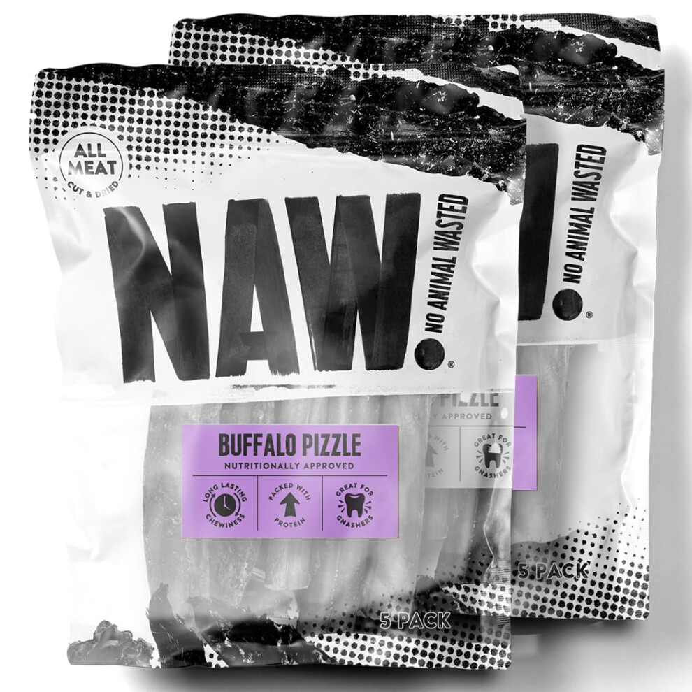 Photos - Dog Food NAW Buffalo Pizzles For Dogs, 10 Pieces . Premium Pizzle Dog Chews Made From 100 Buffalo To Support Healthy De(2 Packs of 5)