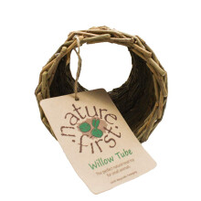 Happy Pet Small Willow Tube for Small Animals 100% Natural Gnawing Nibbling Interactive Lightweight Indoor Long Lasting Pet Treat Hideaway T