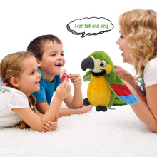Giocattolo di peluche uccello parlante colorato, ripetitore elettronico, lungo 12 pollici, regalo per bambini