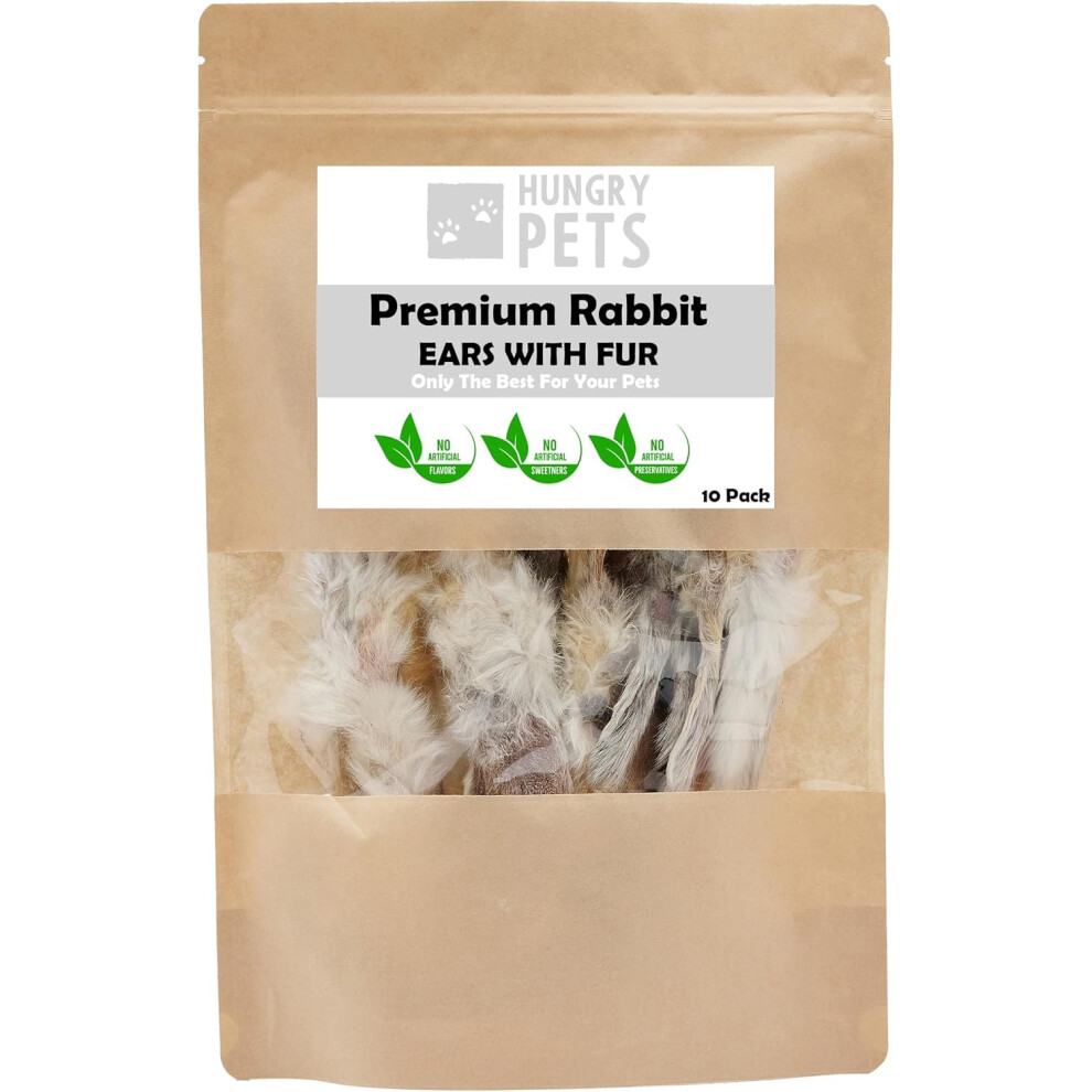 Hungry Pets Premium Rabbit Ears, Dog Treat, 10 Pack