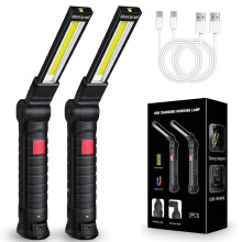 Rechargeable LED Work Light with Magnetic Base, 360 Rotation, COB Lamp for Garage and Camping