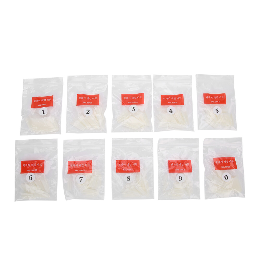 Healthy Friendly Material500PCS Artificial Nails Natural Fake Nails Half Cover Shape Sturdy Durable Material DIY Nail Art for Creative Expression