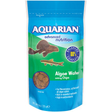 AQUARIAN Complete Nutrition, Aquarium Algae Eater Fish Food, Sinking Algae Wafers, 255g Bag