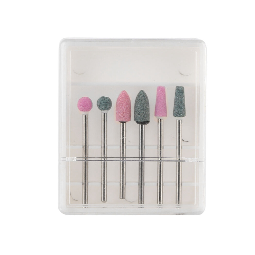 Manicure Nail Drill Bits Set6Pcs Fine Grit Grinding Heads Polishing Tools Non Toxic Natural Ingredients Brilliant Shine