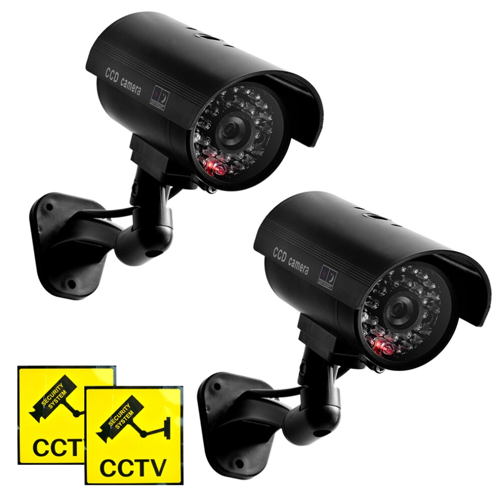 Cctv Decoy Security Camera With Led Blinking Infrared Simulation Fake Surveillance System For Easy Installation Indoors Or Outdoors Light 9432746992836