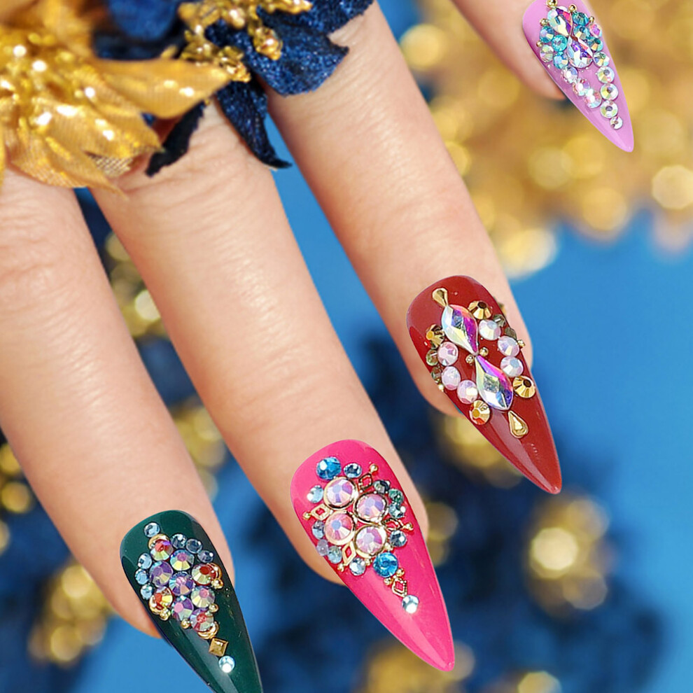 Nail Art Rhinestones 3500 Pcs Flat Resin Gems for Acrylic Nails DIY