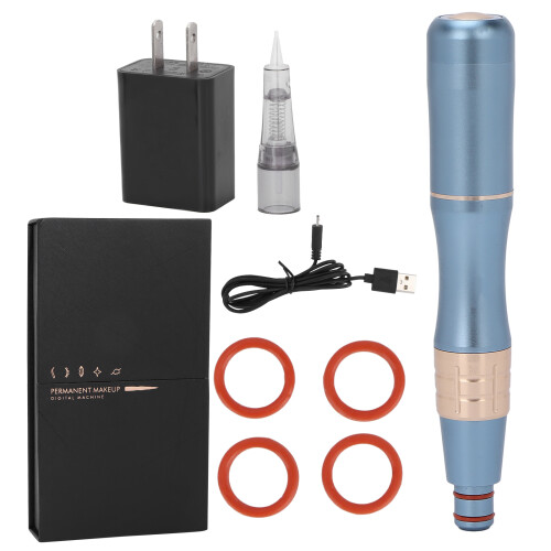 Adjustable Needle Permanent Makeup Pen With Mute Coreless Motor Metal Grip Frame 3 Speed Settings Voltage Display Wireless Functionality