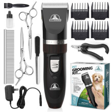 Pet Union Professional Grooming Kit - Rechargeable, Cordless Pet Grooming Clippers & Accessories, Low Noise, Suitable for Dogs, Cats and Other Pets (