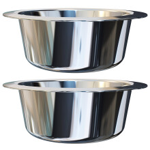 Pack of 2 Dog Bowl - Stainless Steel Dishwasher Safe - Bowl for Cats, Dogs, Pups, and Kittens - Ideal for Wet and Dry DOG Food and Water Bowl (Large)