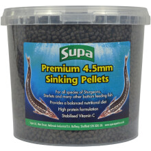 Supa Premium 4.5mm Sinking Pellets Fish Food 2.2kg, Provides A Balanced Nutritional Diet For Sturgeons, Sterlets and Many Other Species of Bottom Fee
