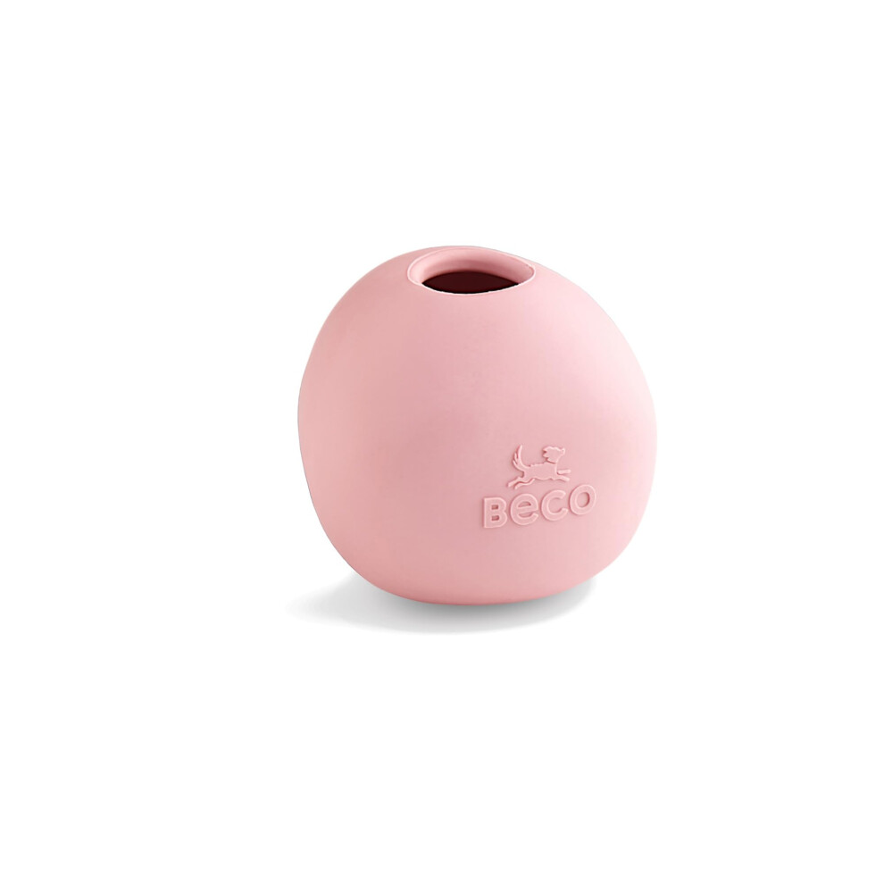 Beco Dog Toy - Wobble Ball, Fetch, Bouncy Treat Ball, Enrichment Toy, Pink