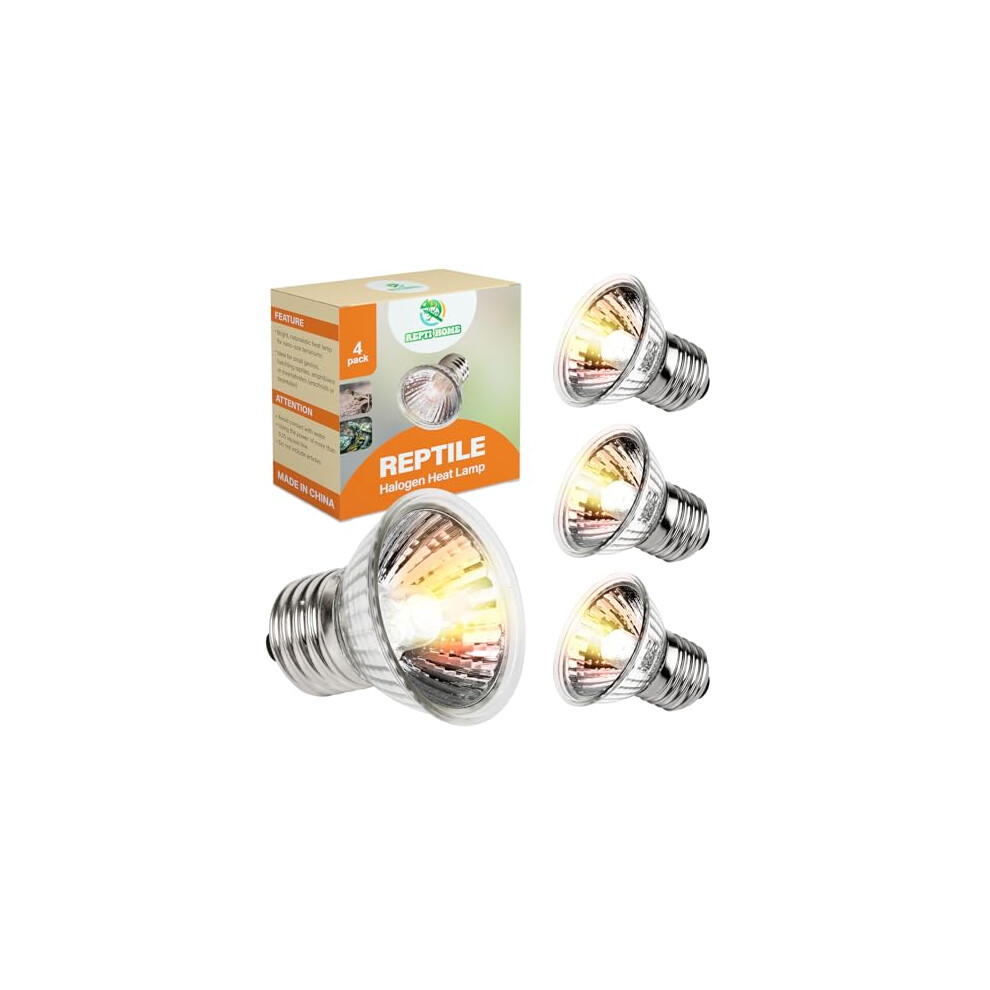 Repti Home Uva Uvb Heat Bulb 4-Pack 75W, E27 Reptile Uvb Heat Lamp Dim Light