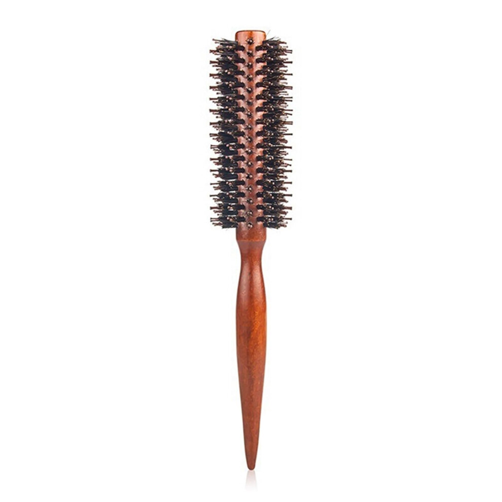 Boar Bristle Round Hair Brush Medium Wooden Handle for Smooth Shine and Reduce Breakage