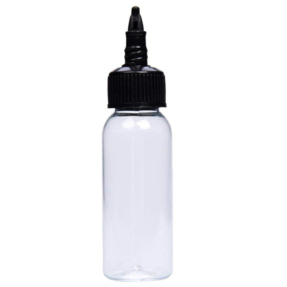 Green 2Pcs 1Oz Transparent Tattoo Ink Squeeze Bottles With Twist Cap Leakproof Plastic Design