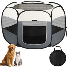 Pet Playpen for Dogs Cats, Foldable Dog Pen for Indoor Outdoor, Portable Puppy Play Pen Soft Fabric Kennel, Lightweight Cat Playpen for Pupp