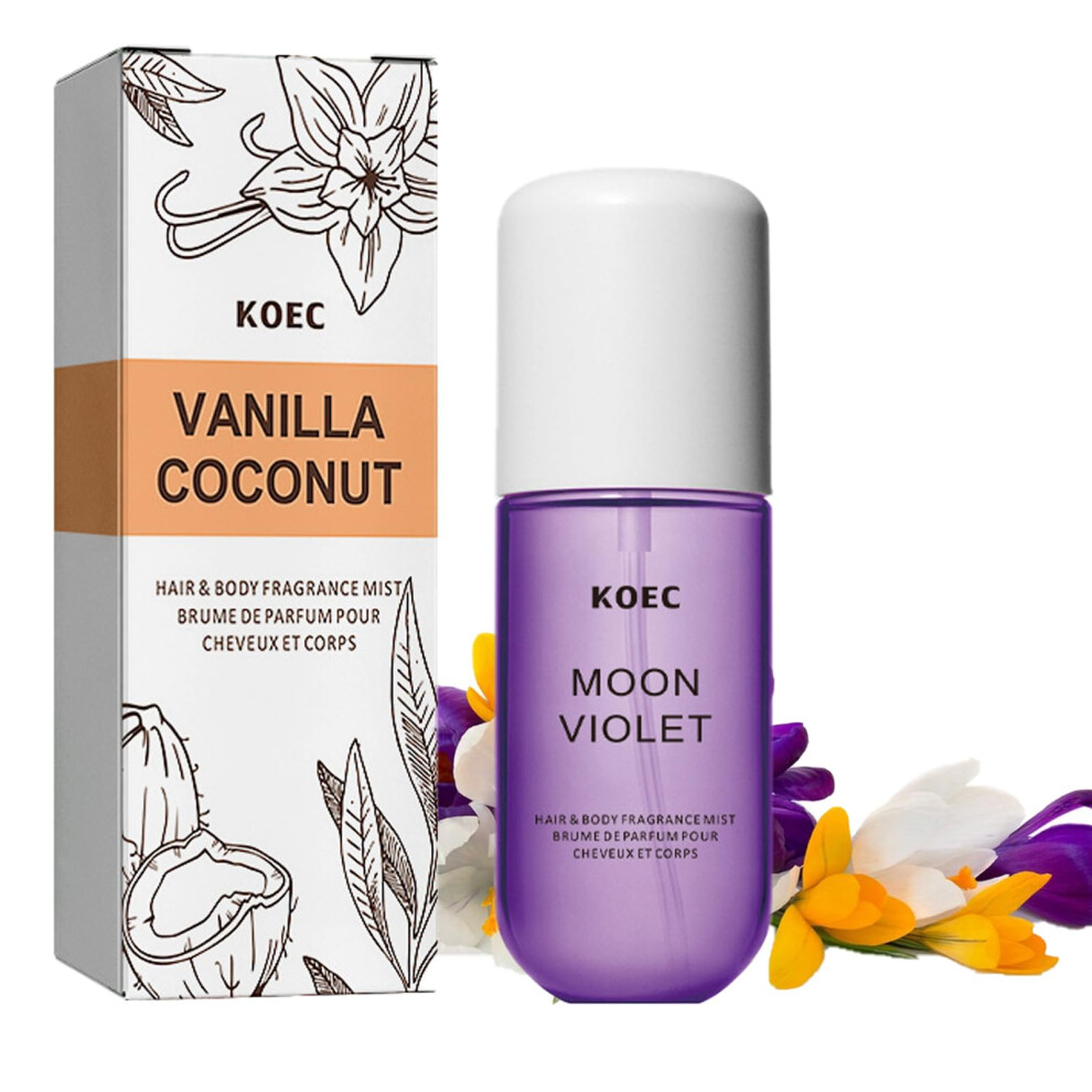 Vanilla Coconut Perfume for Women 50ml Long Lasting Hair and Body Fragrance Mist Violet
