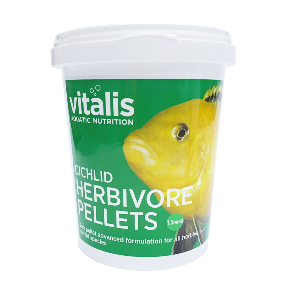 Vitalis Aquatic Nutrition Vitalis Cichlid Herbivore Pellets Tropical Fish Food 260G
