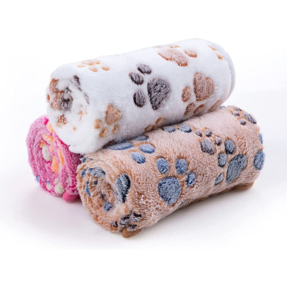 Pet Soft Dog Blankets Washable, Soft Cats Puppy Blankets Large, 3Pack Warm And Cozy Pet Blankets For Dogs And Cats (3L)