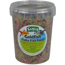 Supa Goldfish Flake Fish Food 1 Litre | Complete Nutritious Diet For All Varieties Of Cold Water Aquarium Fish, Comes in a Resealable Bucket to Keep